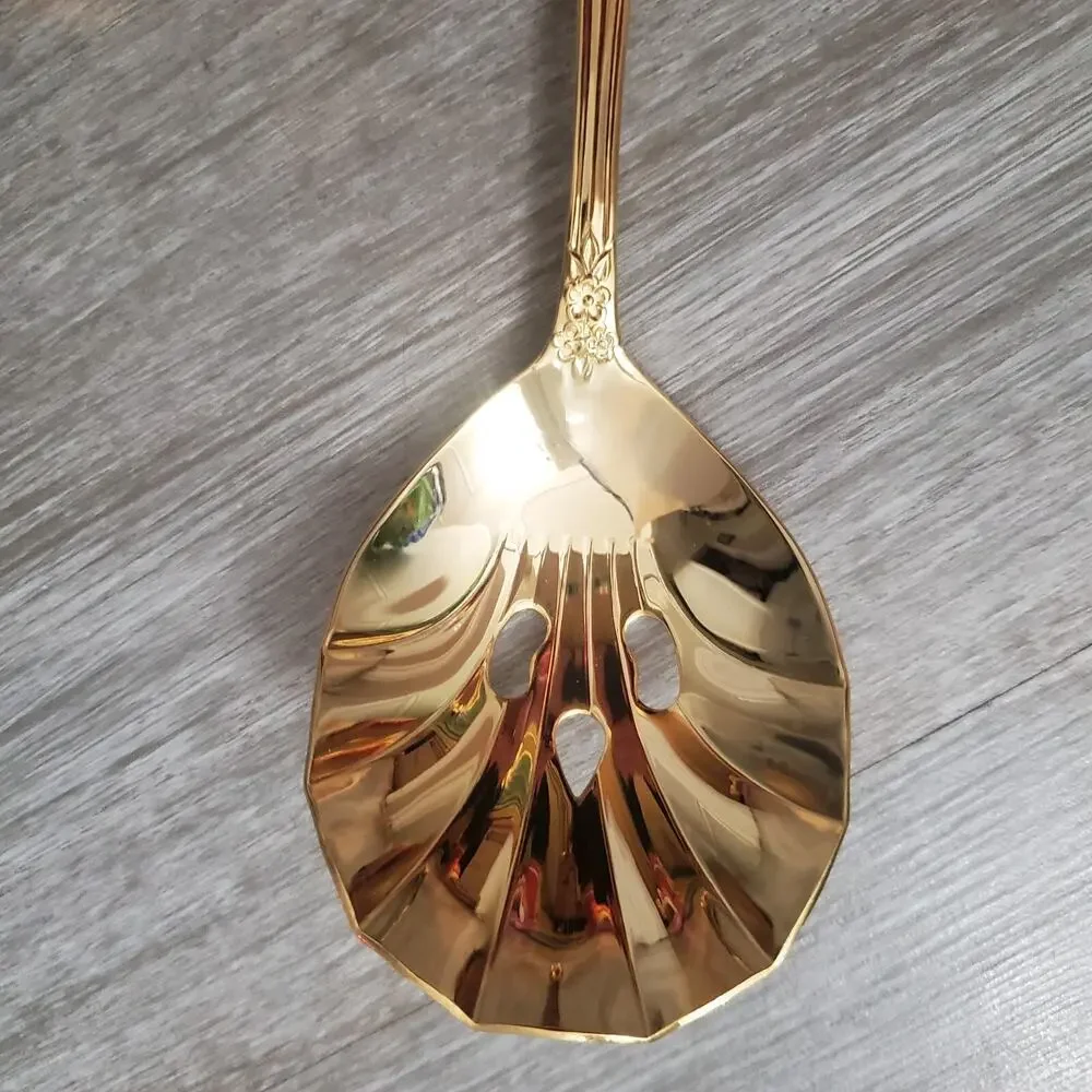 Farberware Gold Stainless Serving Spoon Vintage